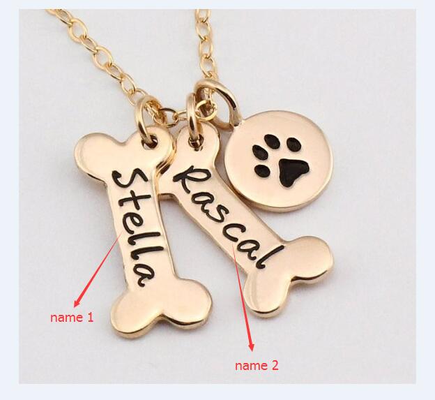 engraved dog paw necklace