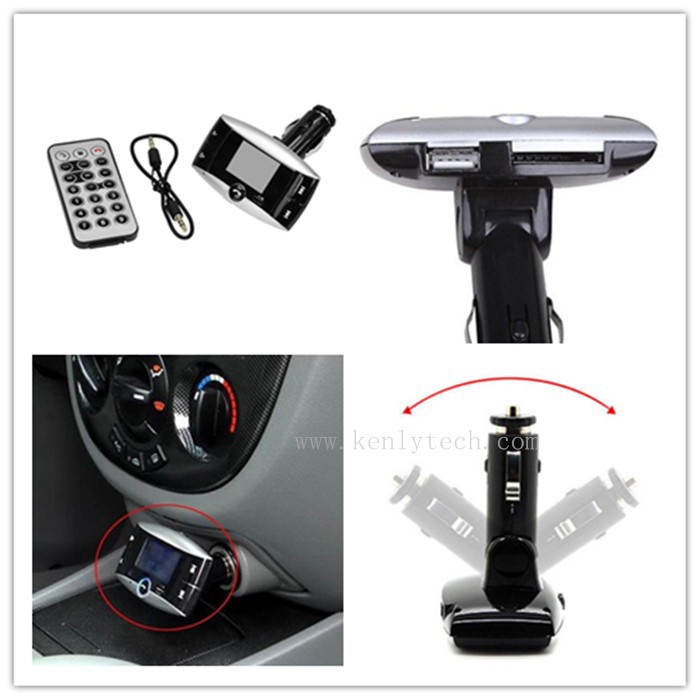 1.5 LCD Bluetooth car kit MP3 Player SD MMC USB Remote FM Transmitter Modulator1