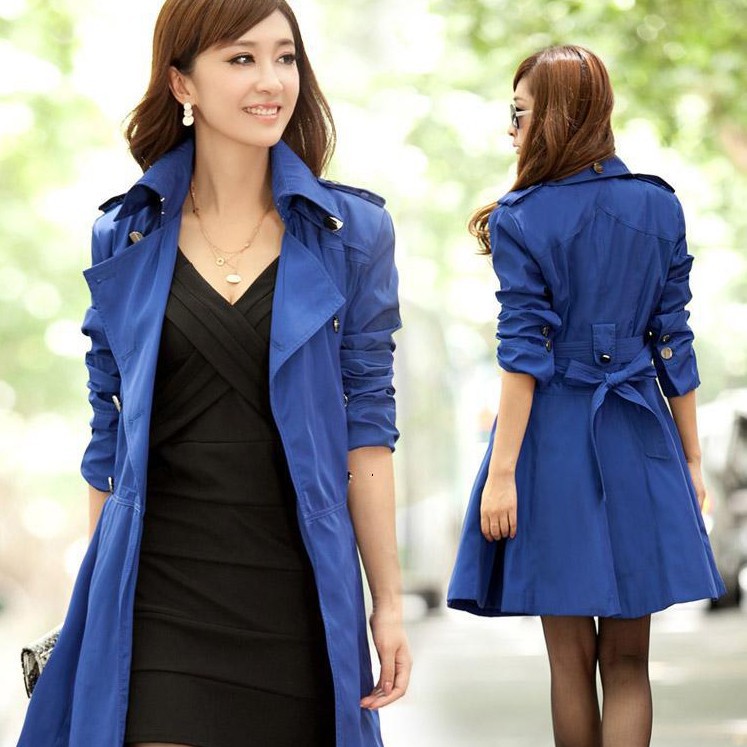 2014-Autumn-Abrigos-Mujer-Trench-Coat-Double-Breasted-Bright-Color-Thin-Slim-Fashion-Casual-Long-Coats