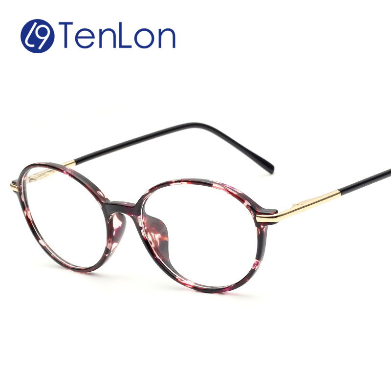 TenLon Glasses Oval Vintage Solid Glasses Frame ...