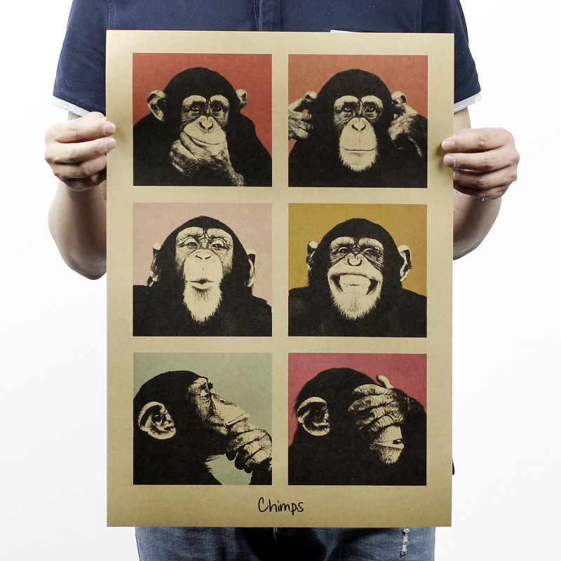 Vintage poster Gorilla bar counter adornment kitch...