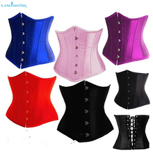 Hot Senchanting Goth Underbust Corset Cupless Waist Training Corsets Bustier kopcet Top S 6XL Black Red