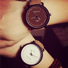 Reloj Masculino Relogio del Hombre del cuero matorral moda hombres cuarzo Reloj Reloj de Mujer Reloj Relojes