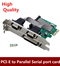 Brand New PCI-E Combo 2 Serial + 1 Parallel IEEE 1284 Controller card PCI Express to RS232 com port + printer LPT port adapter