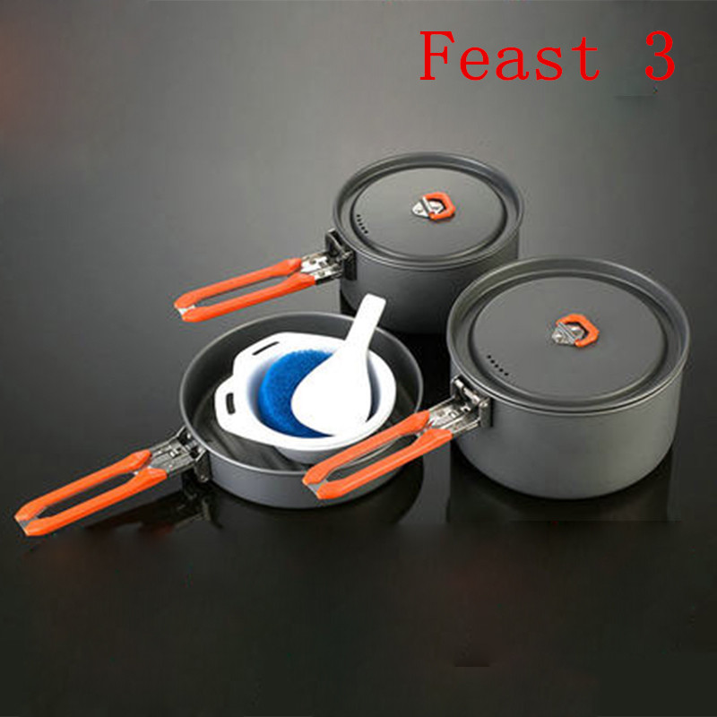 Fire-Maple Kettle Sets Outdoor Camping Cookware Backpacking Cooking Picnic Camping Pot Pan Bowl Set Feast-3 Free Shipping
