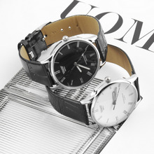 Fashion Men s PU Leather Stainless Steel Quartz Roman Numeral Wrist Watch YKS