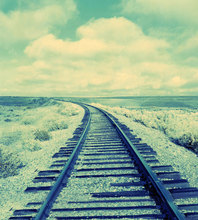 10*6.5feet(300*200CM) Photography Backdrops Sky Wilderness Railway vinyl photography backdrops photo studio Free Shipping