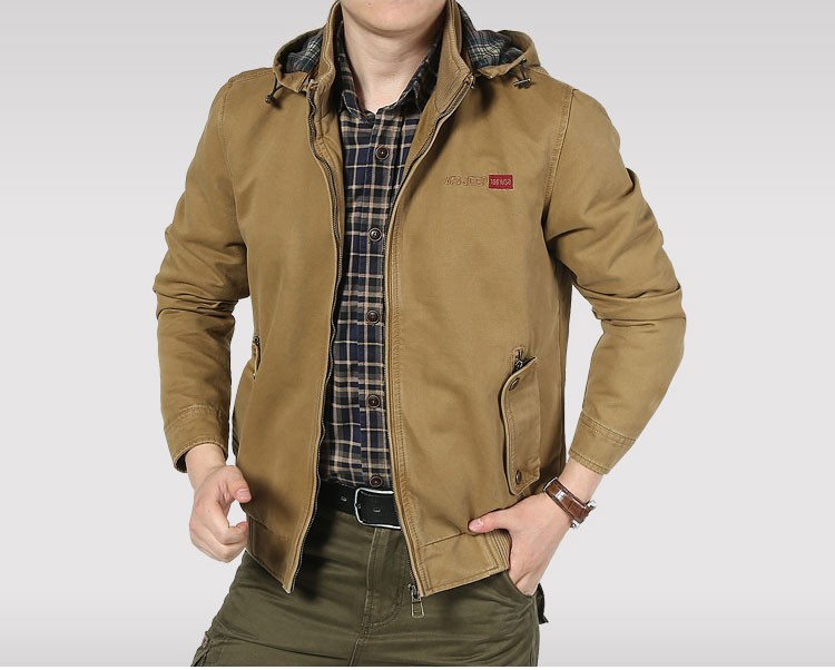 L XL 2XL 3XL Autumn Spring Mens Short Jackets Coats Hooded Brand Slim Medium Long Casual Cotton Outdoor Plus Size Casual Jackets