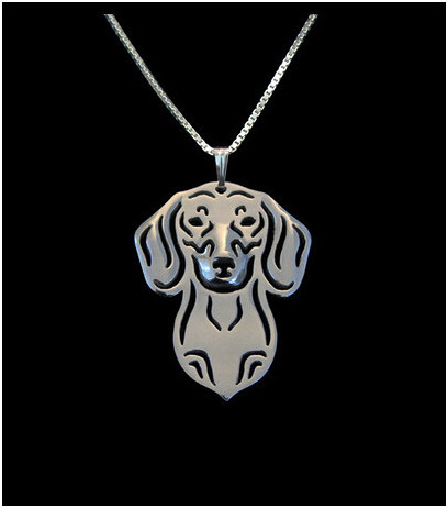 Dachshund necklace fashion cartoon dog pendant Silvergold two colors