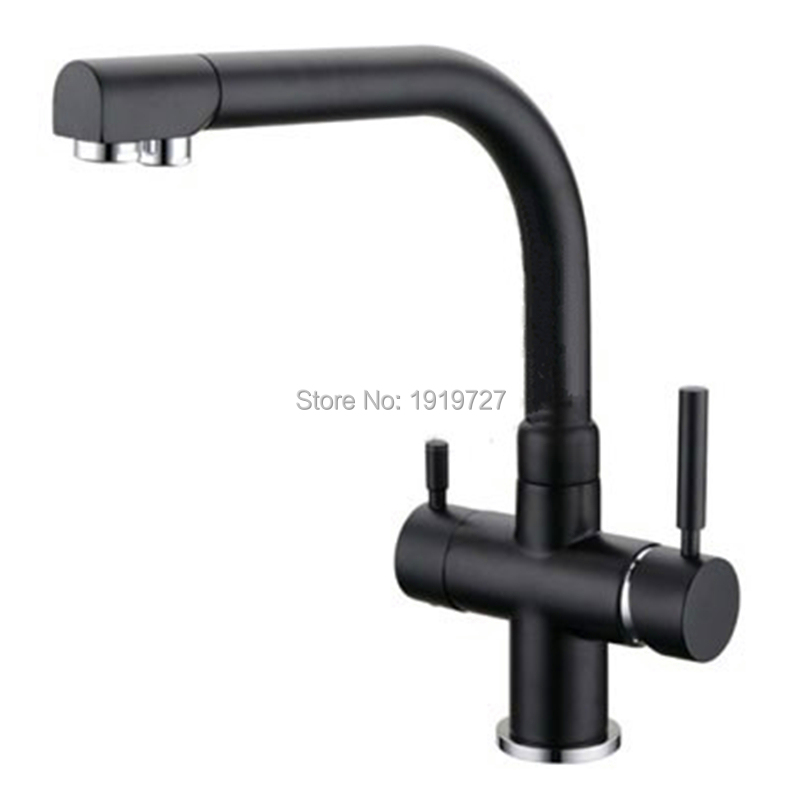 Solid Brass Tri Flow Ro Water Kitchen Faucet 3 Way Double Function Filler Kitchen Faucet Three Way Tap For Water Filter Mixer