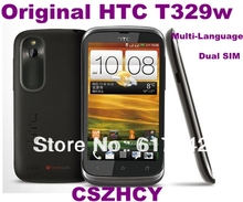 Original Unlocked HTC T329w Dual SIM smart cellphone WIFI bluetooth Refurbished Russian Language support EMS DHL