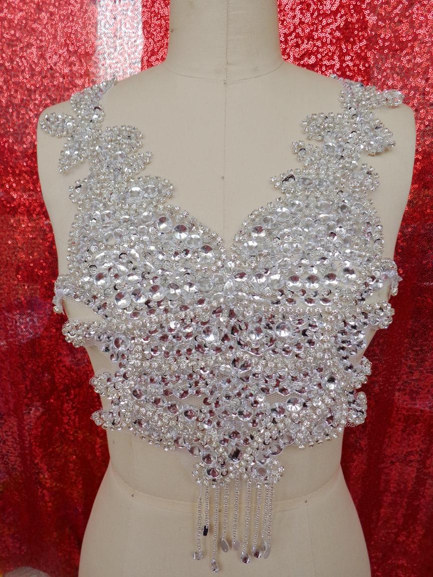 aliexpress buy silver handmade 40 25cm rhinestones applique sew on flower patches aliexpress buy silver handmade 40 25cm rhinestones applique sew on flower patches