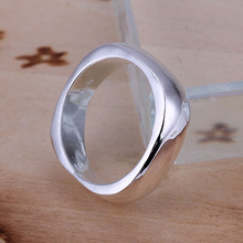 Free Shipping 925 Sterling Silver Ring Fine Fashion Cute Square Jewerly Ring Women Men Finger Rings