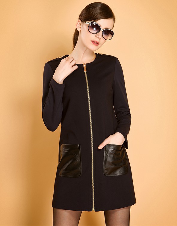 New Arrival!2015 Spring Autumn Winter  Ladies' Occupation dress with zipper For Women Black Color!Free Shipping!