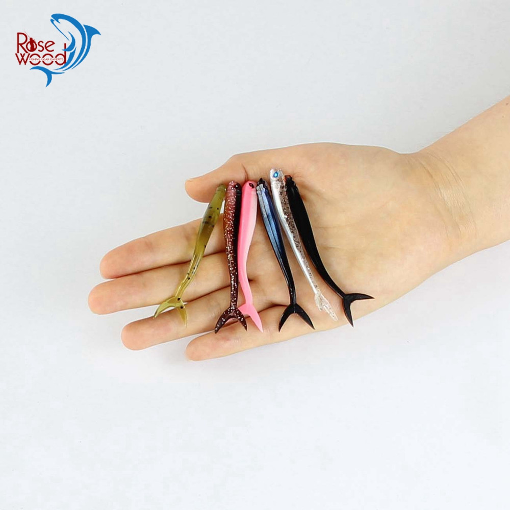 100pcsLot 8cm 1.7g Rosewood Fishing Lure Soft Baits Isca Artificial Pesca Rubber Soft Lure Fishing Wobblers Carp Fishing Lures (16)