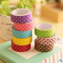 12 pcs/lot 8 colors DIY Cute Cartoon w*s*i tape Sticker Paper Dots for Scrapbooking Decoration Stationery Free shipping 901