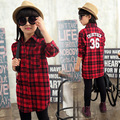 Girls Clothes Spring Autumn Fashion Shirt Striped Plaid Girls Blouse Casual Overshirt Children Clothing 4 15