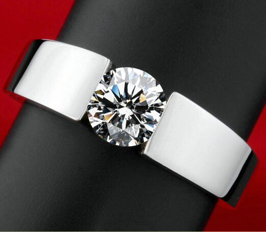 Гаджет  Classic Engagement Ring men 18K real white gold filled  AAA Swiss Arrows CZ Diamond lovers promise Ring for men women None Ювелирные изделия и часы