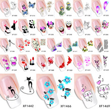 1 Sheet 2015 Top Sell Flower Bows Etc Water Transfer Sticker Nail Art Decals Nails Wraps Temporary Tattoos Watermark Nail Tools