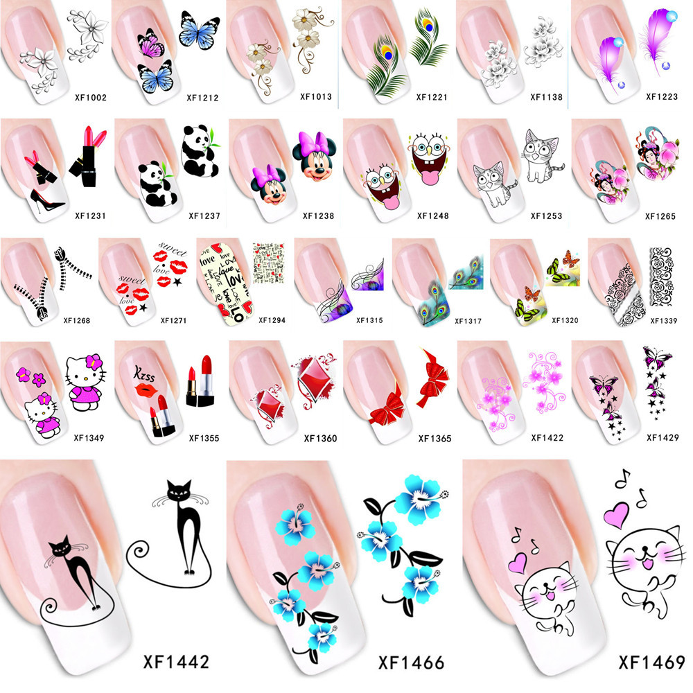 1 Sheet 2016 Top Sell Flower Bows Etc Water Transfer Sticker Nail Art Decals Nails Wraps