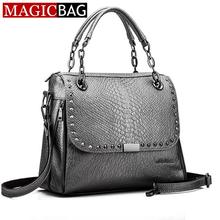 MAGICBAG Newest Fashion Winter Crocodile Chain Brand Designer Handbags High Quality Women Rivet Leather Bags Shopping Messenger