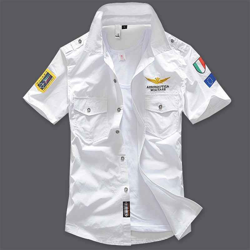 2015-Men-s-Spring-Aeronautica-Militare-Air-Force-One-Shirt-Fashion-Embroidery-Men-Brand-short-sleeved
