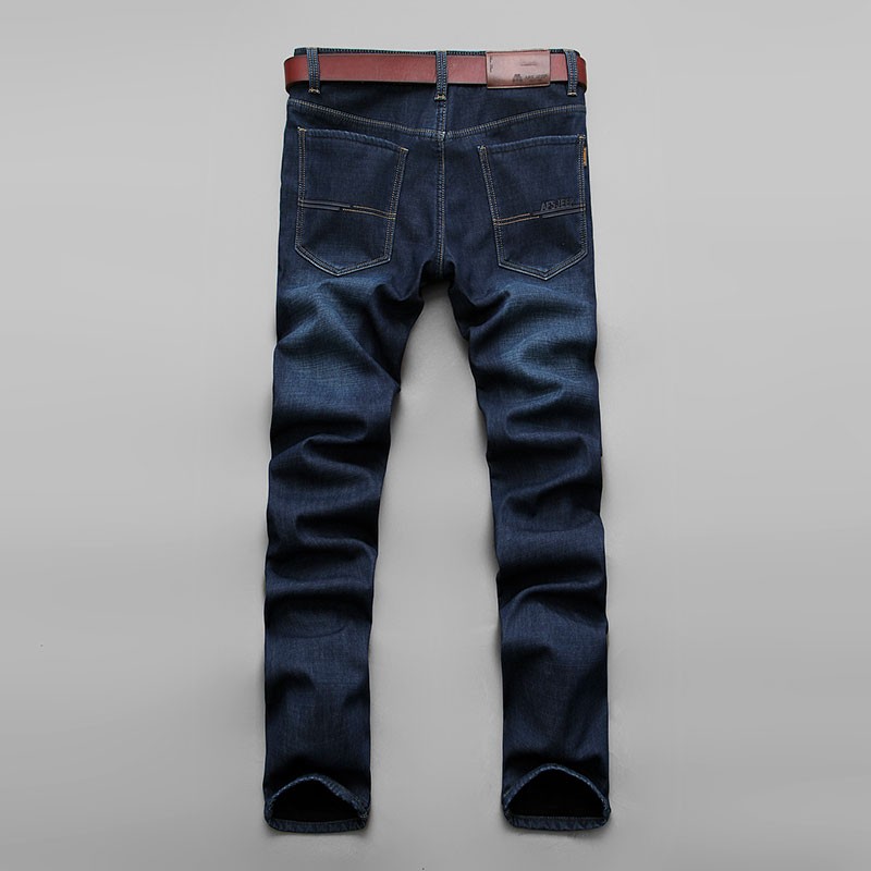 2015 Autumn Winter Fleece Men Jeans High Quality Casual Blue Mid Waist Straight Denim Jeans Long Pants Plus Size AFS JEEP 30~42 (16)