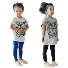 Baby Girls Kids Korean Tiger Printed Casual T-shirt Cotton Shirt Clothes Lovely Tops
