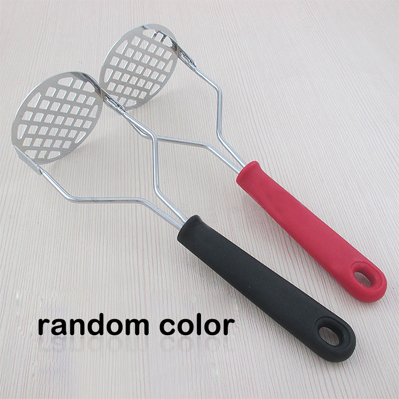 1Pc Stainless Steel Potato Ricer Handheld Vegetable Fruit Grinding Masher Multifunction Kitchen Tools Random Color