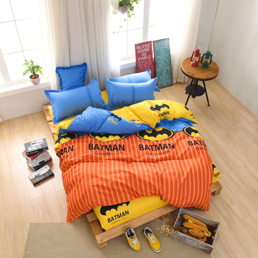 Home textiles bedclothes,Child Cartoon pattern,Superman Batman bedding sets include duvet cover bed sheet pillowcase