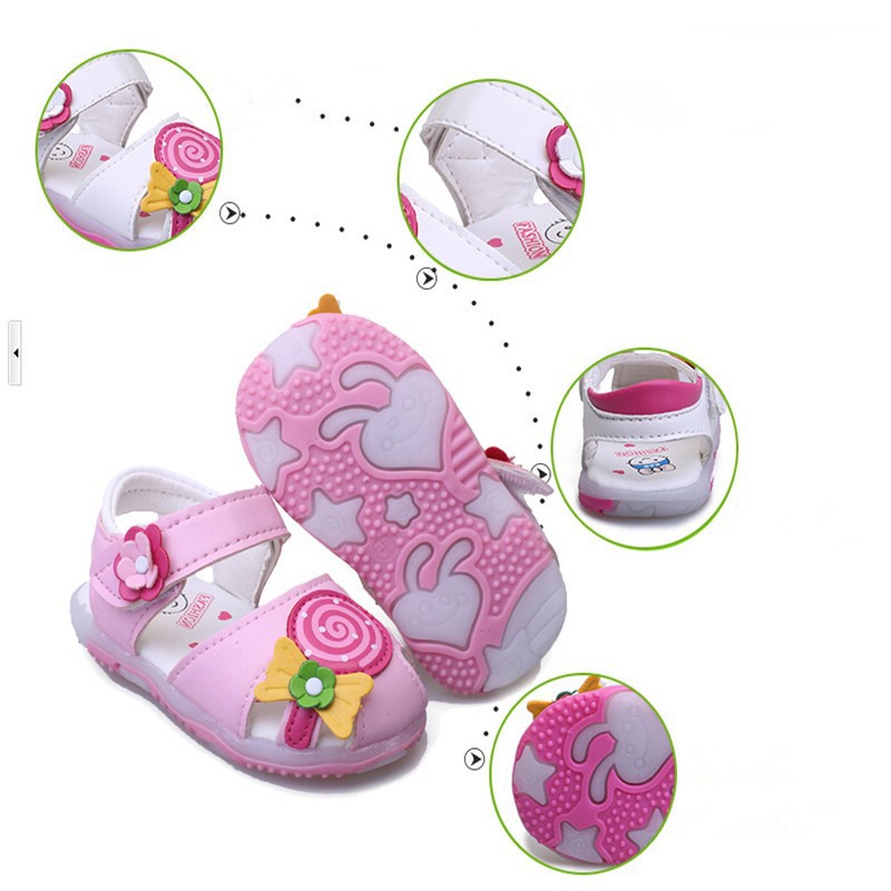  New Spring And Fall Toddler Shoes Korean Style Lollipop Female Baby Shoes Soft Bottom Children Safe Sandals Summer Girl Sandals
