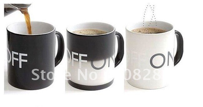on off wholesale and retail free shipping color changing mug color changing cup Novelty product novelty