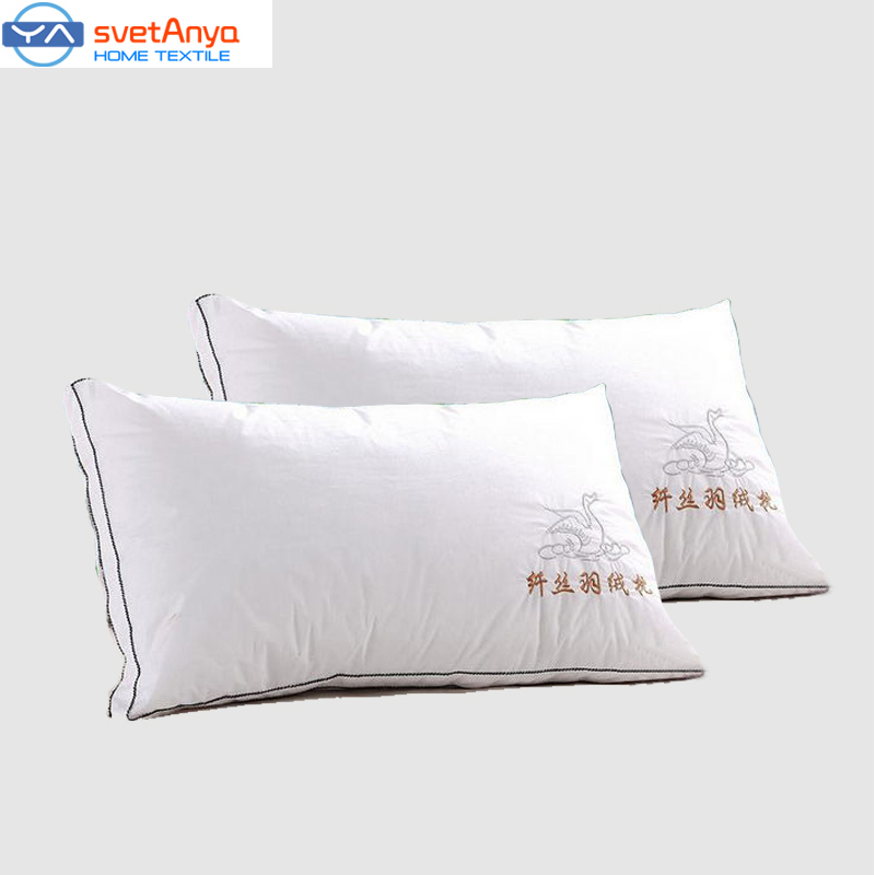 2016 new Five star hotel bedding set pillow100% cotton neck pillow 3D100% feather silk pillow 48*74 Wholesale and retail