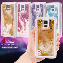 S5 Cute Liquid Glitter Sand Star Case Fundas For Samsung Galaxy S5 i9600 Crystal Clear Cellphone