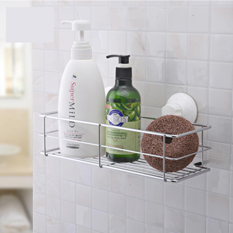 Strong Suction Cup Well Mounted Showeroom Metal Hanging Storage Baskets Rack Bathroom Sets House Decor