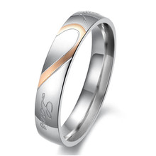 Stainless Steel Ring Real Love Heart Couples Promise Engagement Wedding Rings