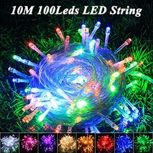 Holiday lighting Christmas garland 10M 100leds AC110V/220V luces Fairy String Garland 10m Outdoor led Christmas lights