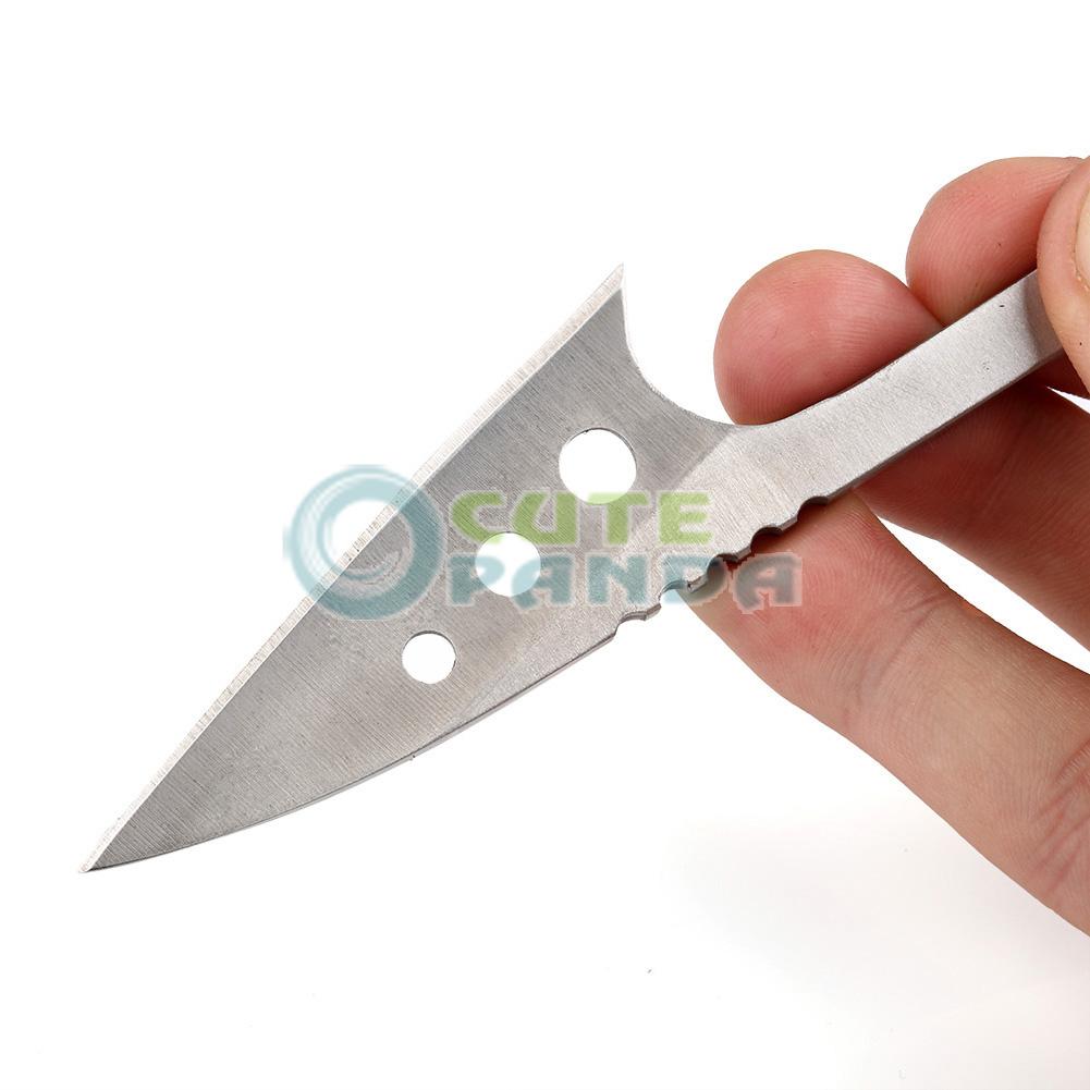 Outdoor Full Smooth Edge Blade Knife Fishing Harpoon Flake EDC Survival Tool