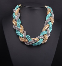 Statement Necklace Vintage Fashion Punk Big Simple Metal Chain braid Twist Chain Necklaces Pendants Women Jewelry