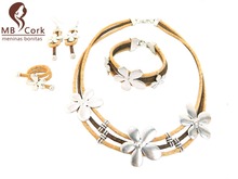 Portugal Cork Jewelry Sets ,natural cork, Ring +bracelet+ earrings + necklace original jewerly Environment-friendly materials