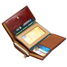 Free Shipping Fashion Casual Wallet Women Short Genuine Leather Wallet Patchwork Design Credit Card Wallet CX279