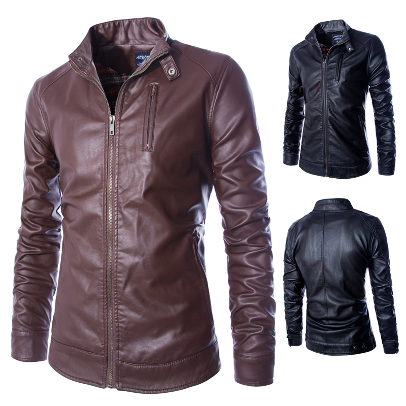 2015 New Style Men\'s Popular Handsome PU Leather J...