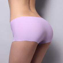 Hot Sale New 2015 Sexy Panties For Women Underwear Seamless Panties Boyshort Ice Silk Material Safety Panties Plus Size Free