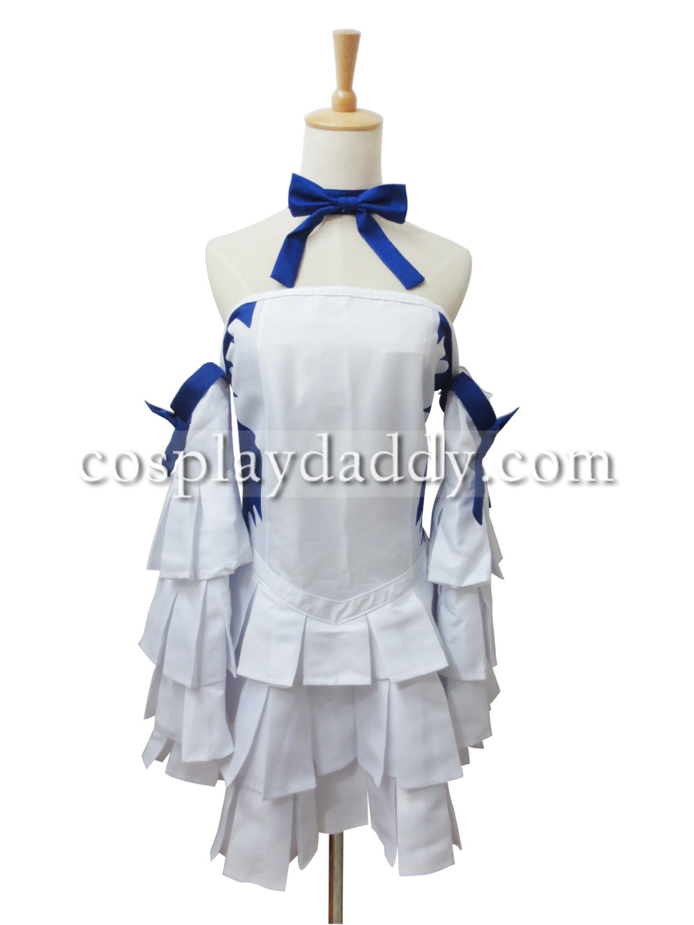 New Fairy Tail Lucy Heartfilia White Sleeveless Dress Cosplay Costume