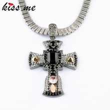 New Styles 2013 Fashion Jewelry Antique Vintage Black Cross Pendant Necklace