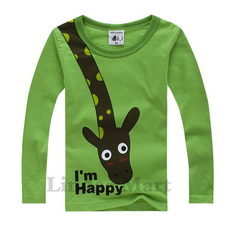 New Hot t shirts cotton long sleeve children t shirts cute animal cartoon t shirt candy