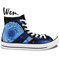 Wen Hand Painted Shoes Design Custom Doctor Who Pandorica Tardis Accompanying Textual High Top Men Women