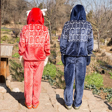 Song Riel winter cartoon couple dot flannel pajamas for men and women comfortable Pyjamas Set Asuna