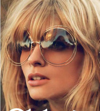 New big circle round frame sunglasses size bicyclic female face generic female fashion personality sunglasses Oculos Feminino