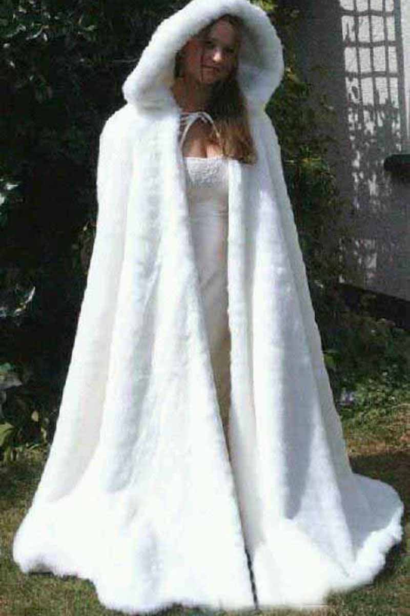 winter bridal faux fur trimmed gowns